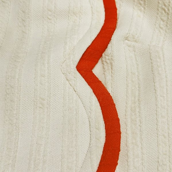 画像12: ヴィンテージ ヨーロッパ製 60’s クリームカラーに朱色のカーブデザイン ノースリーブAラインワンピース Willene (12)