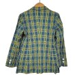 画像6: 昭和レトロ 80’s ワッシャー加工 テーラードジャケット コットン イエローとブルーのチェック レディース FUTABA  80’s Check Pattern Tailored Jacket (6)