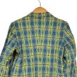 画像7: 昭和レトロ 80’s ワッシャー加工 テーラードジャケット コットン イエローとブルーのチェック レディース FUTABA  80’s Check Pattern Tailored Jacket (7)