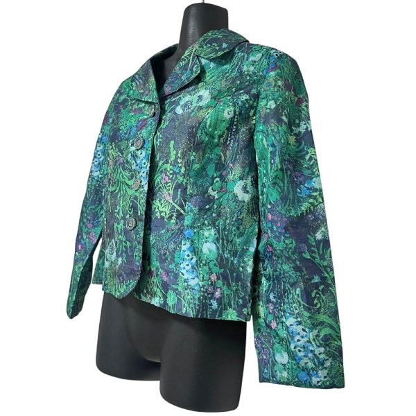 画像4: 70’s 花柄プリント 手作りジャケット ヴィンテージ アウター 昭和レトロ Flower print Jacket (4)