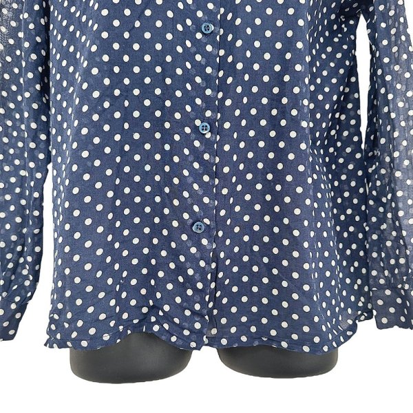 画像3: ヴィンテージ Lavelli スイス製 ドット 柄シャツ 36サイズ ブラウス 薄手の長袖 1980年代頃 (3)