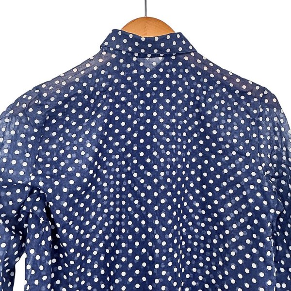 画像7: ヴィンテージ Lavelli スイス製 ドット 柄シャツ 36サイズ ブラウス 薄手の長袖 1980年代頃 (7)