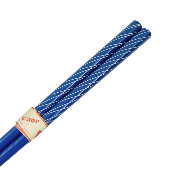 画像5: 未使用品 昭和レトロ お箸HAND-MADE ブルー 斜めボーダー (5)