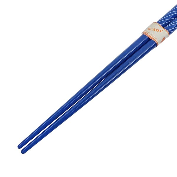 画像6: 未使用品 昭和レトロ お箸HAND-MADE ブルー 斜めボーダー (6)
