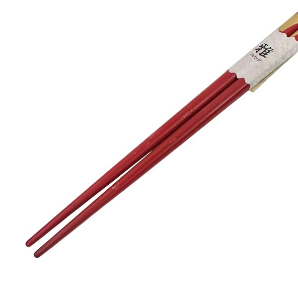 画像4: 未使用品 昭和レトロ お箸 雅 天然木 赤と金とシルバーのツイストデザイン (4)