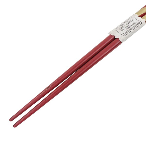 画像6: 未使用品 昭和レトロ お箸 雅 天然木 赤と金とシルバーのツイストデザイン (6)