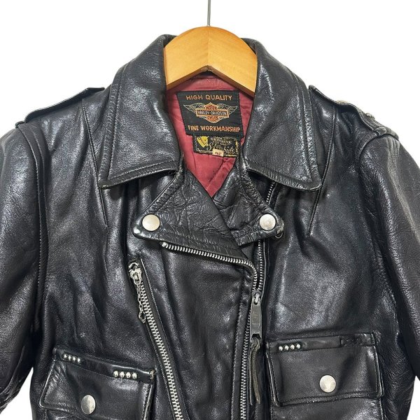 画像2: 1950年代 ハーレーダビッドソン ウイングタグ ダブルライダースジャケット サイクルクイーン 50's Harley-Davidson Cycle Queen motorcycle jacket (2)