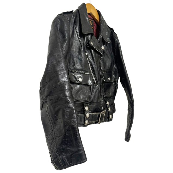 画像4: 1950年代 ハーレーダビッドソン ウイングタグ ダブルライダースジャケット サイクルクイーン 50's Harley-Davidson Cycle Queen motorcycle jacket (4)