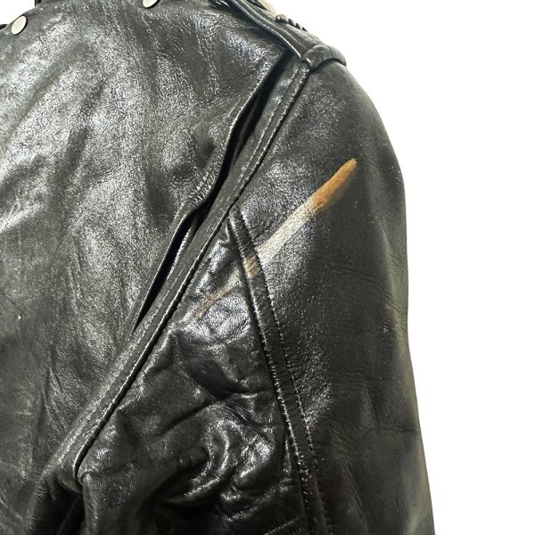 画像10: 1950年代 ハーレーダビッドソン ウイングタグ ダブルライダースジャケット サイクルクイーン 50's Harley-Davidson Cycle Queen motorcycle jacket (10)
