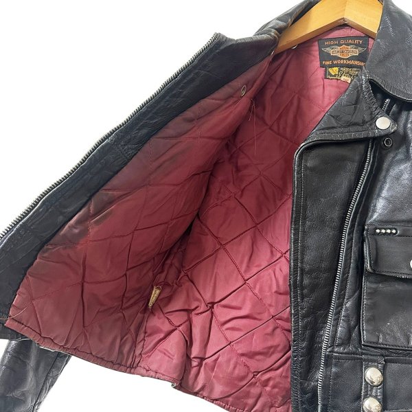 画像15: 1950年代 ハーレーダビッドソン ウイングタグ ダブルライダースジャケット サイクルクイーン 50's Harley-Davidson Cycle Queen motorcycle jacket (15)