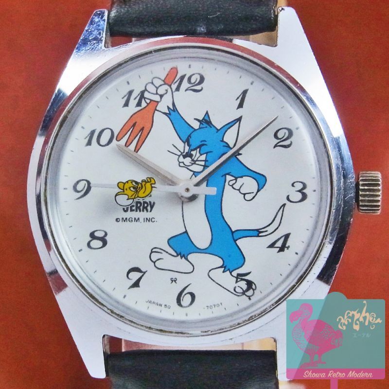 動作品 SEIKO DISNEY TIME セイコー ディズニータイム5000-7070 トムとジェリー メンズレディースキッズ腕時計 手巻き 稼働品 L420